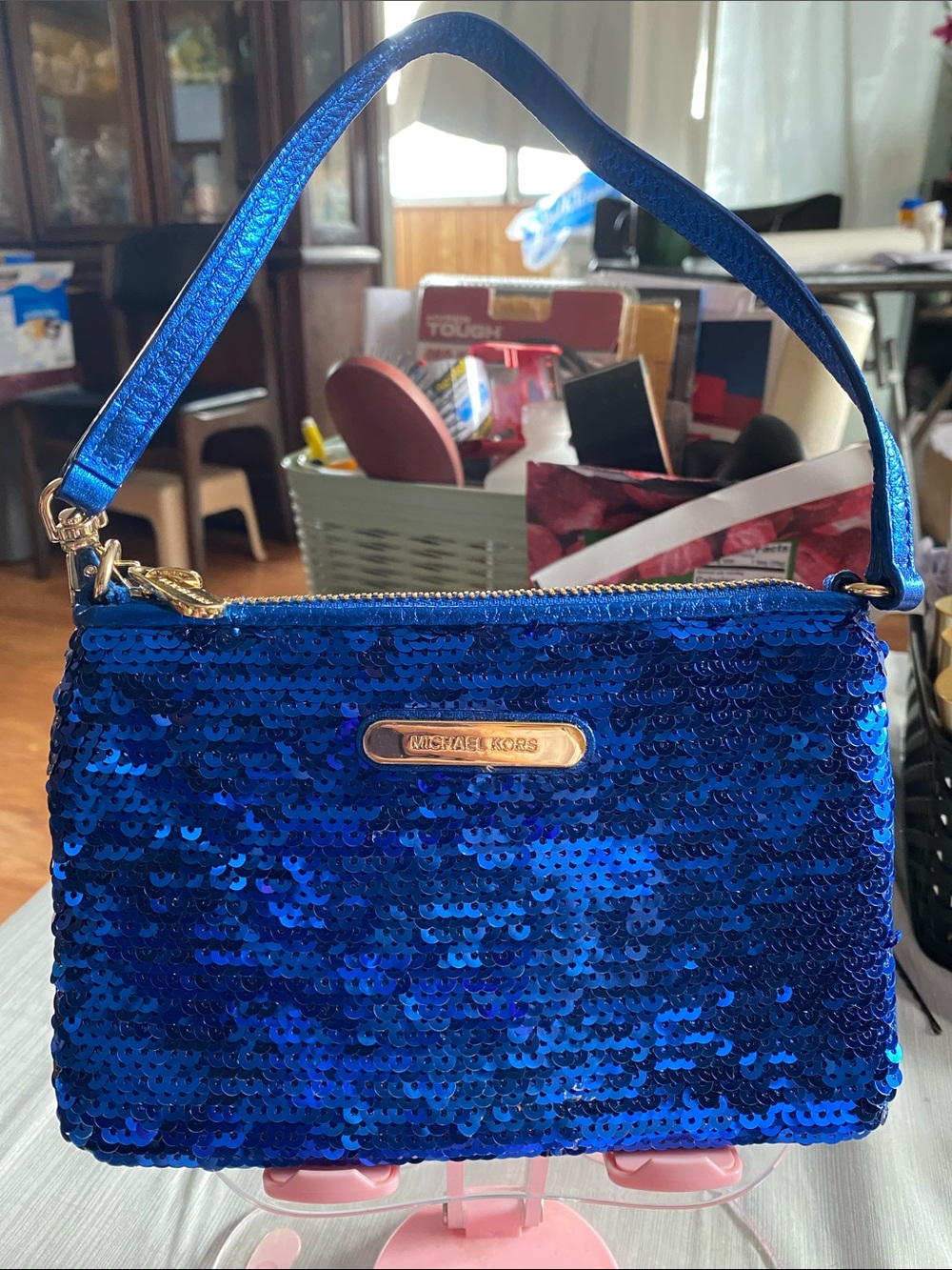 Michael Kors Royal Blue Sequin Mini Wristlet 💙🖤